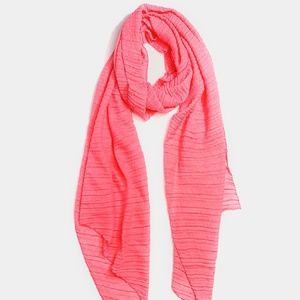 Coral-Pink Large Lightweight Scarf All Season NEW